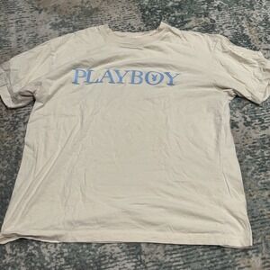 Playboy Cream Colored Tshirt Size Medium